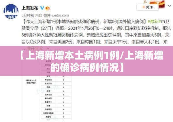 【上海新增本土病例1例/上海新增的确诊病例情况】