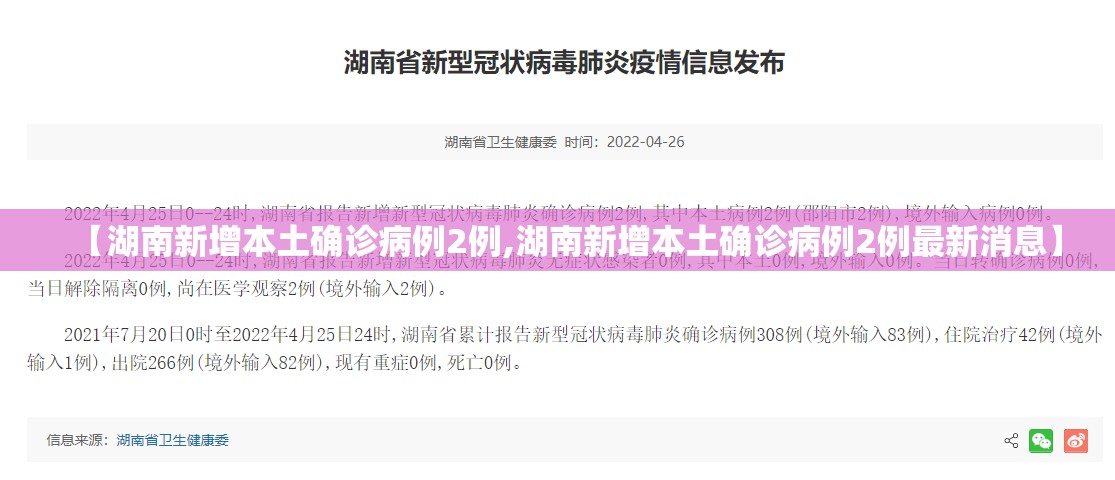 【湖南新增本土确诊病例2例,湖南新增本土确诊病例2例最新消息】