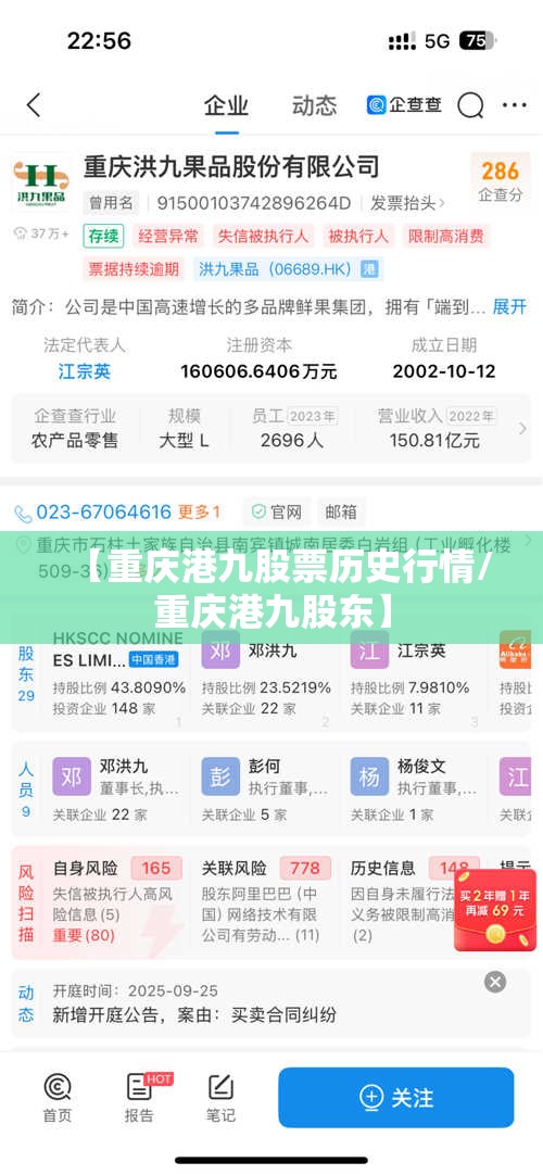 【重庆港九股票历史行情/重庆港九股东】