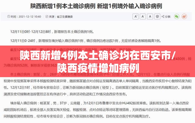 陕西新增4例本土确诊均在西安市/陕西疫情增加病例