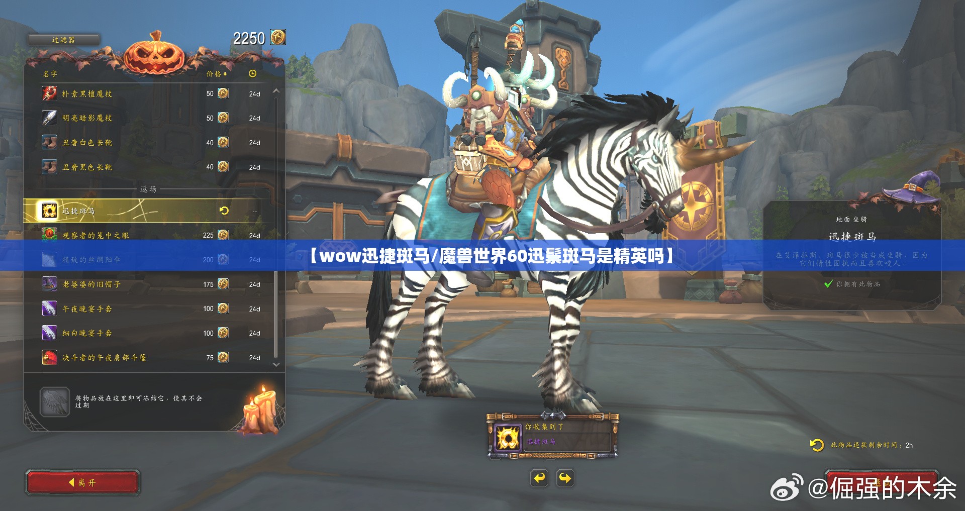 【wow迅捷斑马/魔兽世界60迅鬃斑马是精英吗】