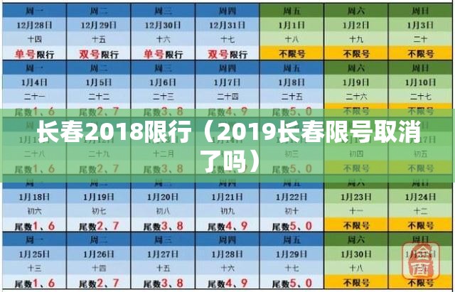 长春2018限行(2019长春限号取消了吗) 长春2018限行(2019长春限号取消了吗)
