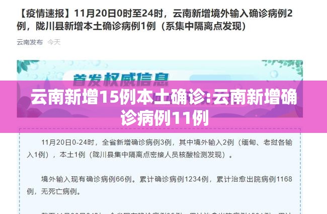云南新增15例本土确诊:云南新增确诊病例11例 云南新增15例本土确诊:云南新增确诊病例11例