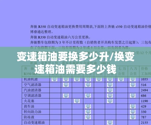 变速箱油要换多少升/换变速箱油需要多少钱 变速箱油要换多少升/换变速箱油需要多少钱