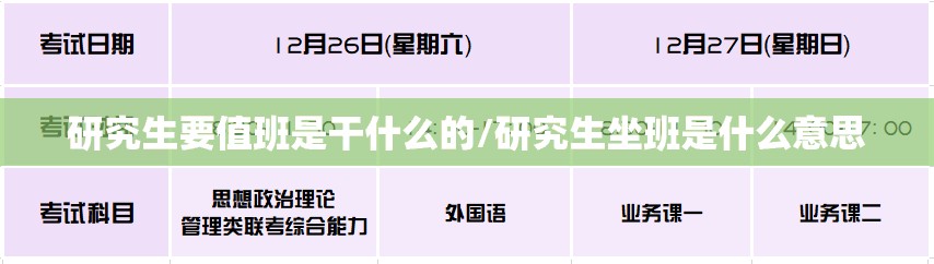 研究生要值班是干什么的/研究生坐班是什么意思 研究生要值班是干什么的/研究生坐班是什么意思