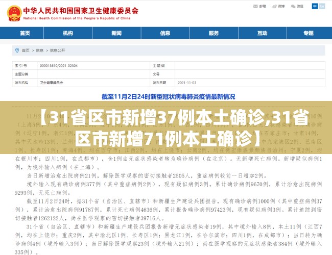 【31省区市新增37例本土确诊,31省区市新增71例本土确诊】
