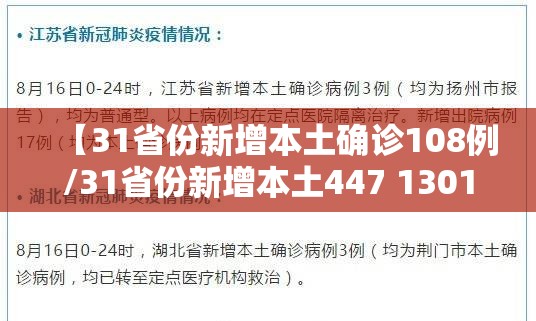 【31省份新增本土确诊108例/31省份新增本土447 1301】