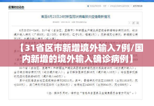 【31省区市新增境外输入7例/国内新增的境外输入确诊病例】 【31省区市新增境外输入7例/国内新增的境外输入确诊病例】