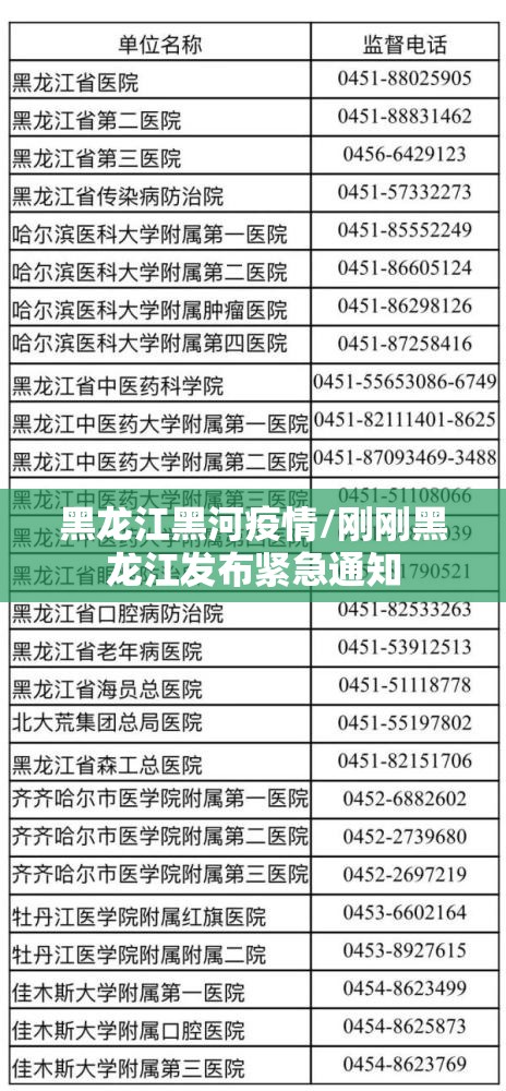 黑龙江黑河疫情/刚刚黑龙江发布紧急通知 黑龙江黑河疫情/刚刚黑龙江发布紧急通知