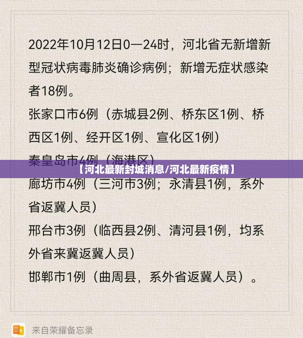 【河北最新封城消息/河北最新疫情】 【河北最新封城消息/河北最新疫情】