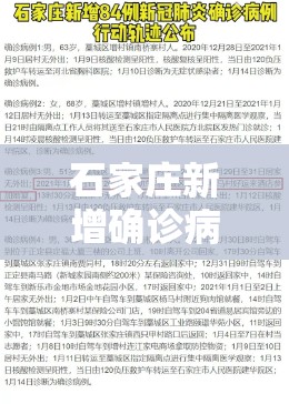 石家庄新增确诊病例行动轨迹公布/石家庄新冠最新消息今天