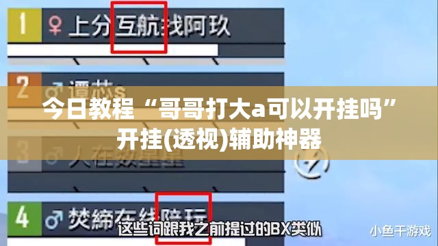 今日教程“哥哥打大a可以开挂吗”开挂(透视)辅助神器