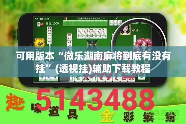 可用版本“微乐湖南麻将到底有没有挂”(透视挂)辅助下载教程